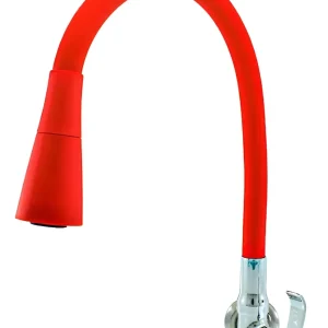 TORNEIRA BICA MOVEL GOURMET PAREDE COZINHA COR VERMELHA 1/4V C72 8178 JED METAIS