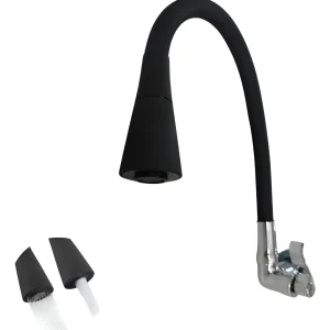 TORNEIRA BICA MOVEL GOURMET PAREDE COZINHA COR PRETA 1/4V C72 8178 JED METAIS